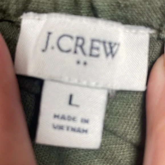 J.Crew Linen Cotton Button Front Tank Top Green Large - Picture 2 of 6